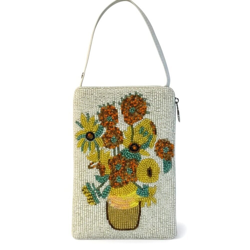 Bamboo Trading Company Beaded Floral Wristlet Purse